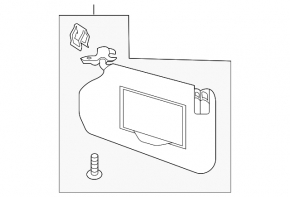 Right visor Ford Bronco Sport 21-25 without sunroof, gray with backlight