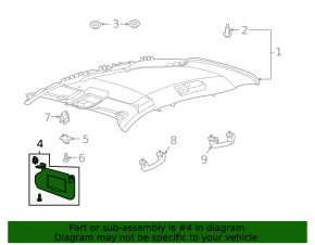 Right visor Ford Bronco Sport 21-25 without sunroof, gray with backlight