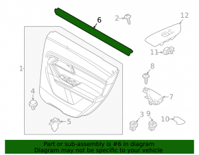 Inner glass seal for the rear left door of a Mazda CX-50 23-25