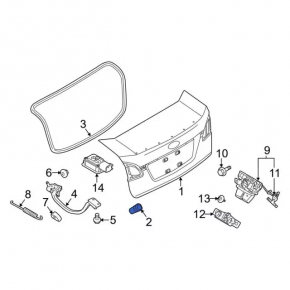 Boot lid bumper left Ford Fiesta 11-19