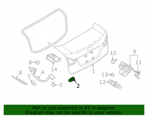 Boot lid bumper left Ford Fiesta 11-19