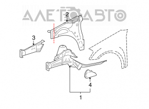 Mercedes W164 ML front right quarter panel, white, with B-pillar