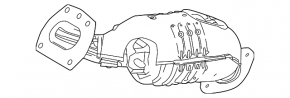 Exhaust manifold rear with catalytic converter Lexus RX450h 16-22