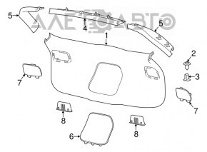 Right tailgate trim Jeep Cherokee KL 14-18 black, broken guide