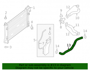 Lower cooling pipe Nissan Sentra 13-19 1.8