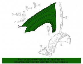 Front left wing VW Atlas 18-20 prerest