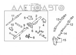 Steering cardan shaft upper with shaft Lexus IS250 IS300 IS350 06-13 AWD