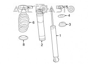 Rear left spring Lexus CT200h 11-17 stiffness white blue