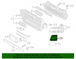 Left Front Bumper Grille Cap Audi Q7 16-19