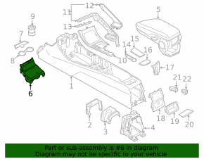 Box pocket center console BMW X1 F48 16-19 with cigarette lighter