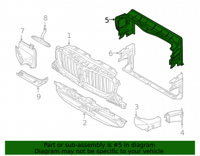 Upper radiator deflector BMW X3 G01 18-21