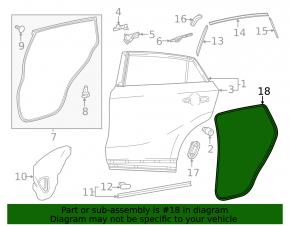 Door seal rear left Toyota Venza 21-