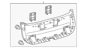 Lower Trunk Door Trim Toyota Prius 30 10-15 Black