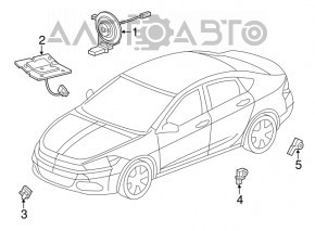 SRS airbag module airbag computer Dodge Dart 13-15