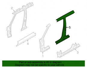 Body pillar central left Kia Soul 14-14