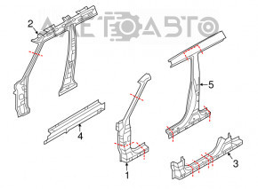 Body pillar central left Kia Soul 14-14