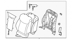 Passenger seat Toyota Prius 30 10-15 with airbag, mechanical, heated, leather, gray + light gray