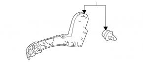 Side trim for the rear right seat, 2nd row, right, Toyota Highlander 20-26, black, with a plug, scratches, broken fastener