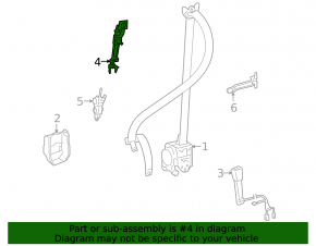 Seat Belt Position Adjuster Left Lexus LS460 LS600h 07-12