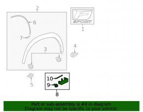 Lower Front Left Fender Lining Lexus NX200t NX300 NX300h 15-21