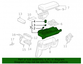 Underhood fuse box Lexus RX300 01-03