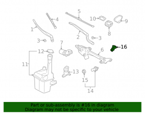 Left windshield washer nozzle for Toyota Avalon 2012