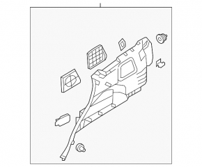 Right arch trim Kia Sorento 10-15 black