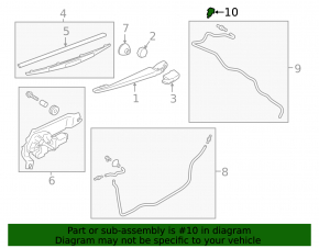 Rear Washer Nozzle Subaru Outback 15-19