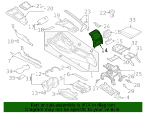 Audi A5 F5 18-25 rear center console trim, gray