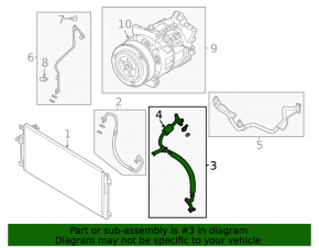 Air conditioning pipe compressor-heater first Nissan Murano 25-26