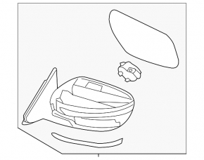 Side mirror left Nissan Rogue 14-20 5 pins, turn signal, blue, scratch