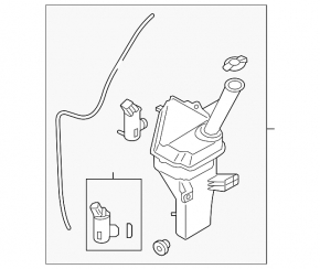 Washer reservoir Hyundai Elantra AD 17-18 with lid