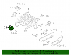 Front right driver's seat runner plug for Ford C-max MK2 13-18 black, with plug