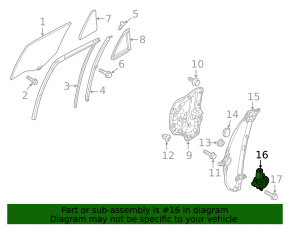 Rear right window motor for Mazda 3 09-13