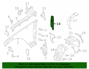Left door-wing seal for Land Rover Range Rover 13-21