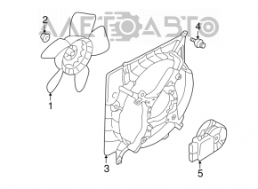 Left cooling fan impeller for Mitsubishi Galant 04-12