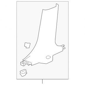 Chevrolet Malibu 16-23 gray lower left center pillar trim