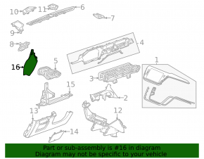 Front panel trim side left Chevrolet Bolt EV 22-23 black