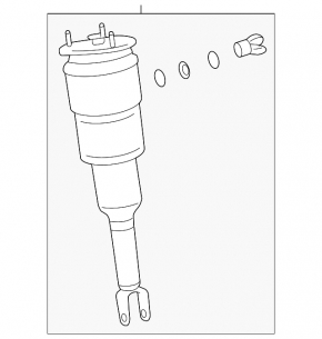 Air shock absorber front left Lexus LS460 07-10 RWD