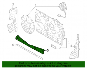 Upper radiator deflector for Audi A8 10-18 3.0, 4.0
