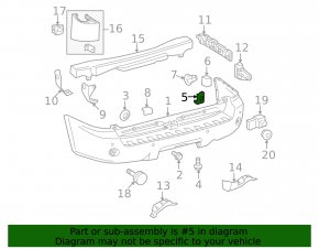 Rear bumper bracket left inner Toyota Sequoia 08-16