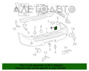 Rear bumper bracket left inner Toyota Sequoia 08-16