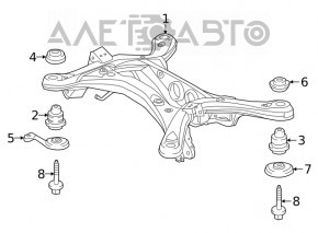 Rear subframe burr left Toyota Highlander 20-