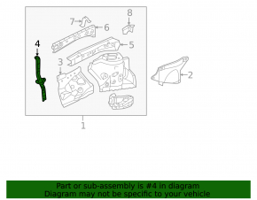 Left wing lower apron reinforcement for Toyota Camry v55 15-17 USA