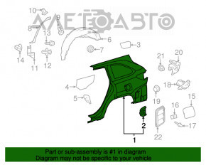 Quarter wing rear left Toyota Highlander 14-19 under BSM