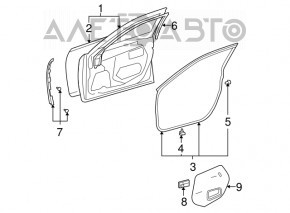 Door bare front left Lexus ES350 07-12