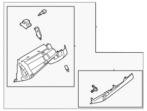 Nissan Rogue 2021-2026 glove compartment, black, scratches