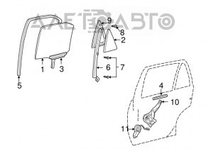 Glass door rear right Toyota Camry v30 2.4