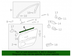 Inner front left glass seal for Lexus UX200 UX250h UX300h 19-26