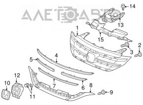 Radiator grill assembly Honda CRV 12 prerest